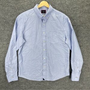 UNTUCKit Shirt Mens M Sky Blue 100% Cotton Long Sleeve Button Up Hillside Select
